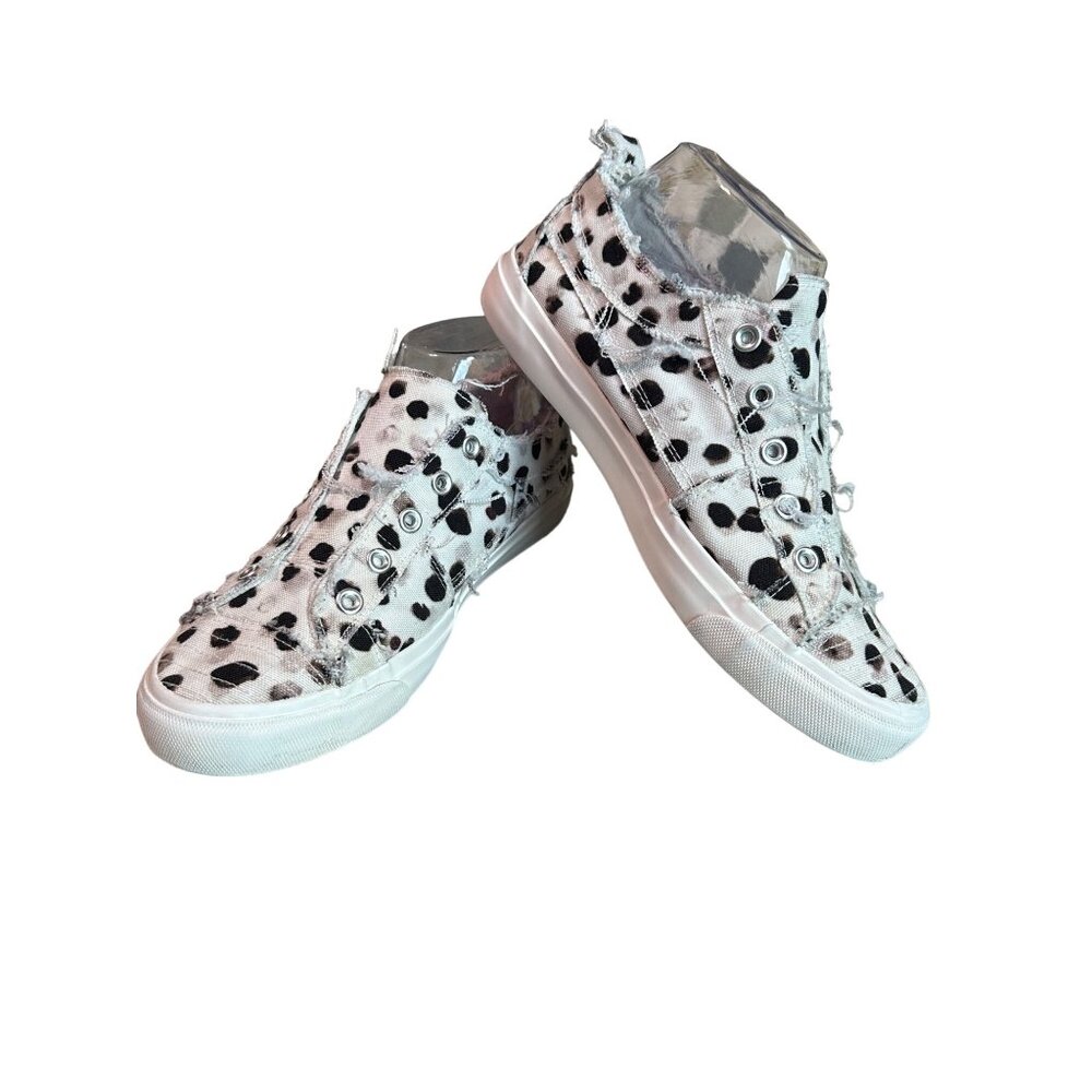 Corkys‎ Women's Babalu Black/White Dotted Sneakers Distressed Design Size 7